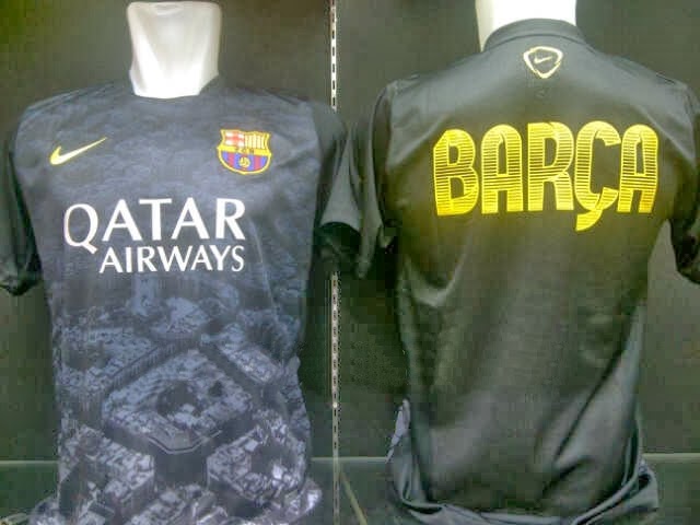 Jersey Grade Ori Training Barcelona 3rd (Third) Black Official 2013-2014 