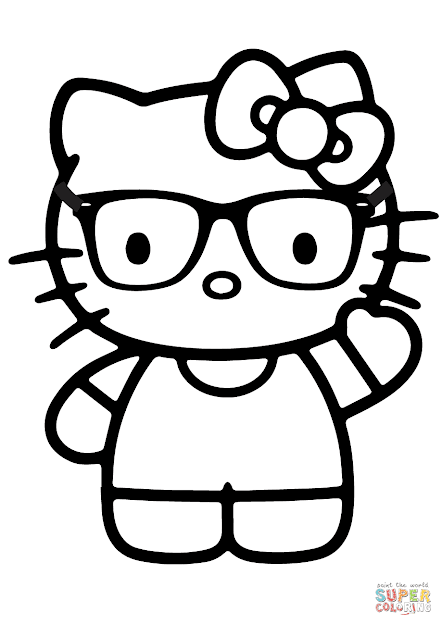 Click The Hello Kitty Nerd Coloring Pages To View Printable Version Or Color  It Online Patible With Ipad And Android Tablets