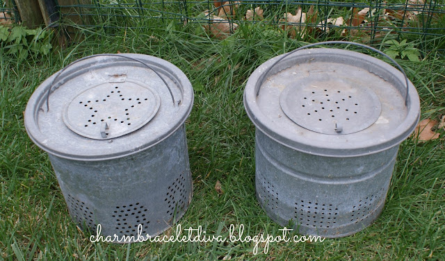 French flower galvanized bucket