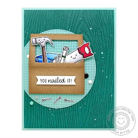 Sunny Studio Stamps: Tool Time Wrap Around Box Dies Grad Cat Woodgrain Embossing Folder Masculine Themed Card by Anja Bytyqi