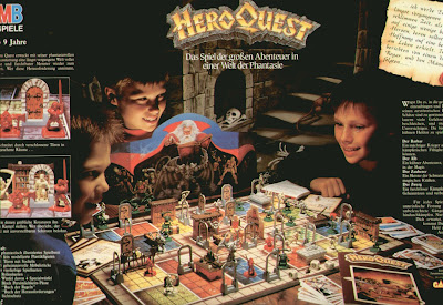Back of the HeroQuest box with kids playing