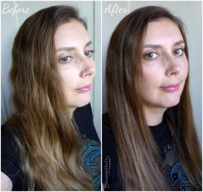 Before-after using Irresistible Me Diamond Professional Styling iron