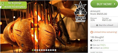 Robata Monkey Cash Voucher offer for Japanese Open Hearth-Grilled Cuisine, Discount, KL