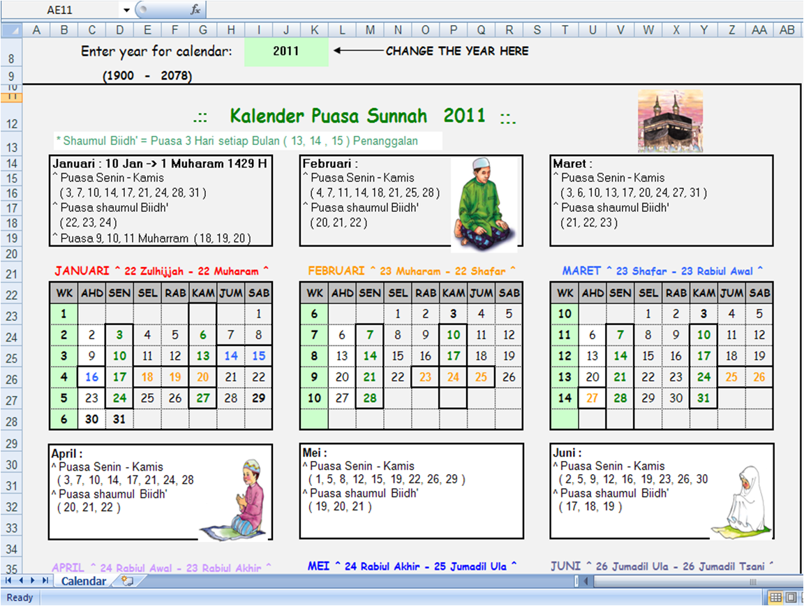 Kalender Puasa Sunah Sepanjang Masa ~ Takmir Masjid Al 
