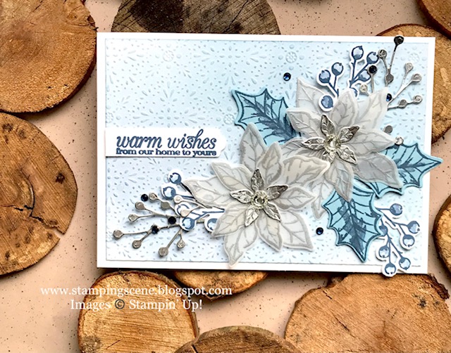 poinsettia card using stampin up craft products