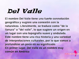 significado del nombre Del Valle