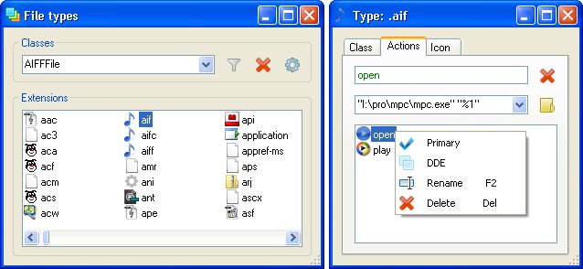 Types : éditez les propriétés des fichiers