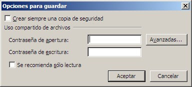 cuadernos Excel con contraseña