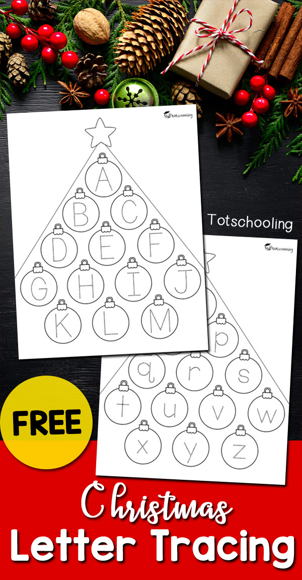 Christmas Letter Tracing Sheets | Totschooling - Toddler, Preschool