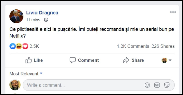 Liviu Dragnea se plictisește în pușcărie