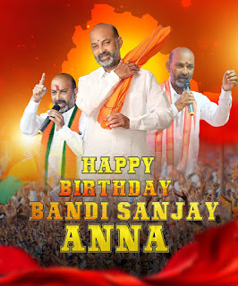 Free Bandi Sanjay Birthday Banners in Photo Editor || Free Birthday Bandi Sanjay Bjp Banner in Mobile || Free BJP Birthday Banner