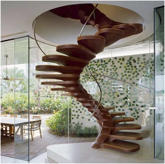  Gambar tangga  kayu minimalis Unik Untuk Interior Rumah 