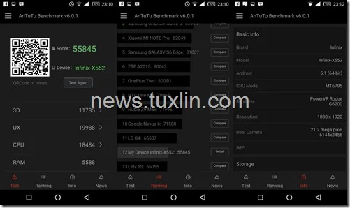 Benchmark Infinix Zero 3 X552 AnTuTu v6
