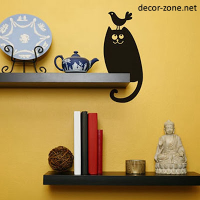 funny vinyl wall stickers on shelves