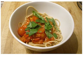 spaghetti with cherry tomato sauce