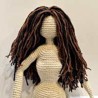 Yarn hair for crochet doll. Crochet wig tutorial