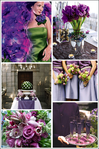 purple weddings with grey tablecloths