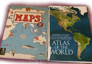 Readers Digest World Atlas and childrens' "Maps of the World" book