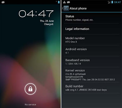 HTC One X to Android 4.1 Jelly Bean screen shot