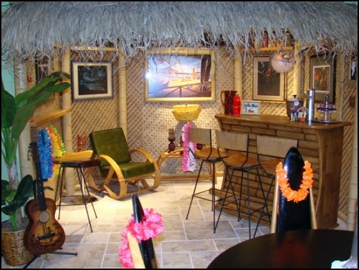 wall decor ideas for man cave Tiki Theme Man Caves | 504 x 379