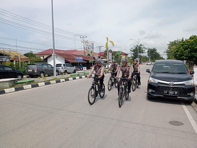 Ciptakan Rasa Aman Sat Samapta Polres Paser Patroli Bersepeda