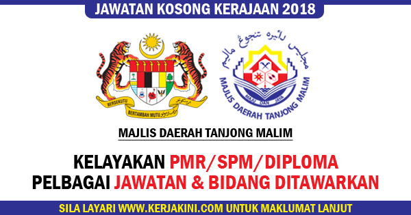 Jawatan Kosong 2018 Di Majlis Daerah Tanjong Malim (MDTM 