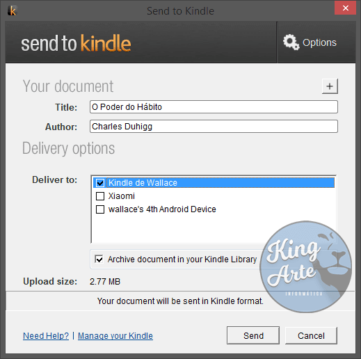 Como enviar arquivos PDF para o Kindle convertendo para formato mobi