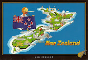 New ZealandMap Card. New Zealand A beautiful land of contrast, . (scan )