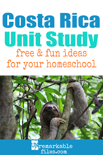 This Costa Rica unit study is packed with activities, crafts, book lists, and recipes for kids of all ages! Make learning about Costa Rica in your homeschool even more fun with these free ideas and resources. #Costa Rica #homeschool #environment