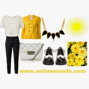 imagen look blazer amarillo