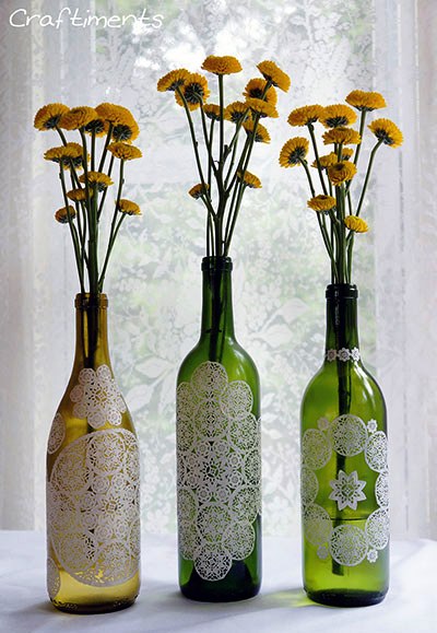 Glass bottle craft ideas ~ craft art ideas