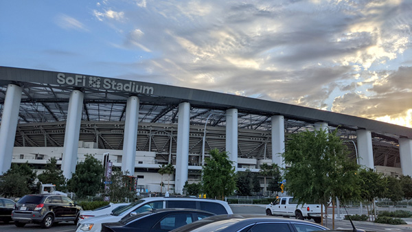 SoFi Stadium at sunset...in late June of 2022.