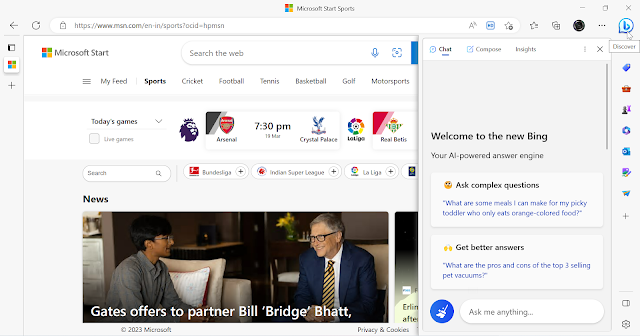 Microsoft Edge Sidebar! Bing AI Chatbot