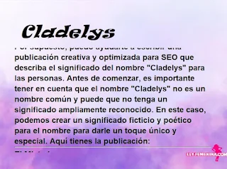 significado del nombre Cladelys