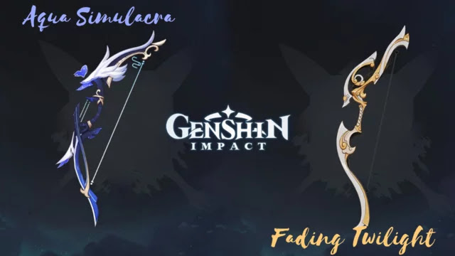 Genshin Impact 2.7 weapons, Genshin 2.7 weapons, Genshin Impact 2.7 free weapon, Genshin Impact 2.7 bows, genshin Aqua Simulacra bow, genshin Fading Twilight bow