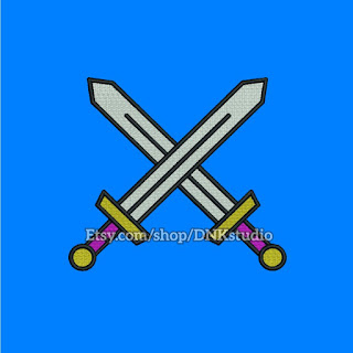 Crossed Swords Embroidery Design