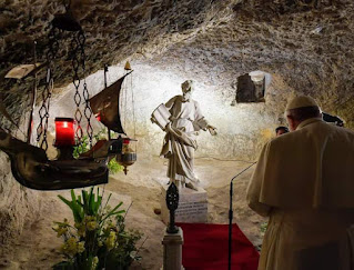 Pope Francis' Prayer in Saint Paul’s Grotto in Rabat Malta, On Saturday, April 2, 2022, Pope Francis made a trip to Malta, that will last two days. In