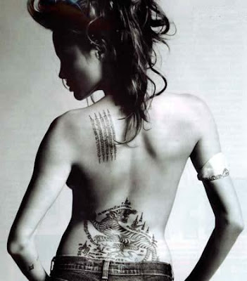 celebrity actress Angelina Jolie Tattoo