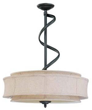 Nuvo 60-3871 Darwin Es 3 Light Pendant With Natural Linen Shade 13w Gu24 Lamps Included Aged Bronze