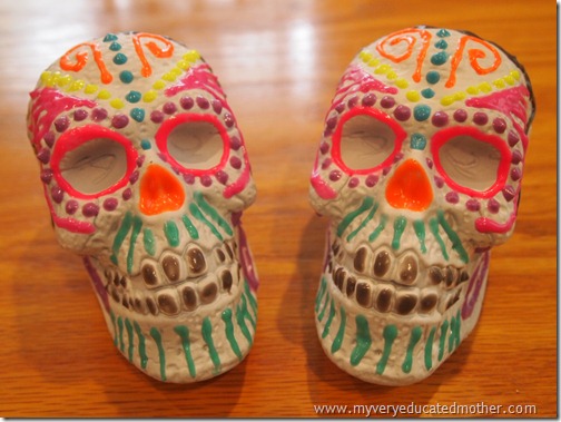 @mvemother Glow in the Dark Day of the Dead Skulls