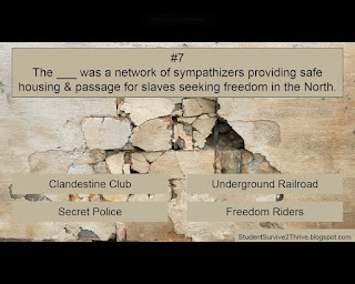 The ___ was a network of sympathizers providing safe housing & passage for slaves seeking freedom in the North. Answer choices include: Clandestine Club, Underground Railroad, Secret Police, Freedom Riders