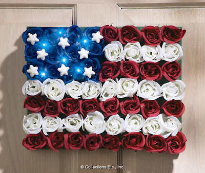 Patriotic Light Floral American Flag Home Decor