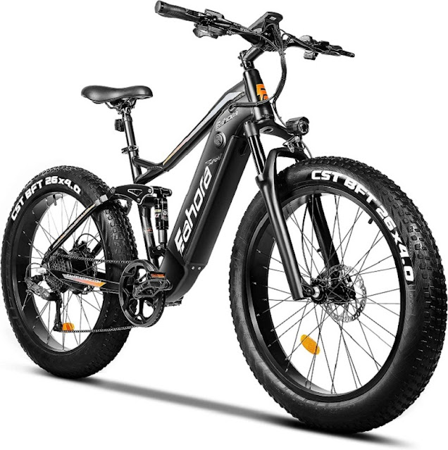 Eahora XC300 30Mph Adults Full Suspension Fat Tire Electric Bike Mountain-Bikes