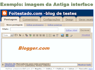 exemplo imagem como criar posts na interface antiga do blogger