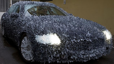 Maserati Quattroporte coated with shattered glass