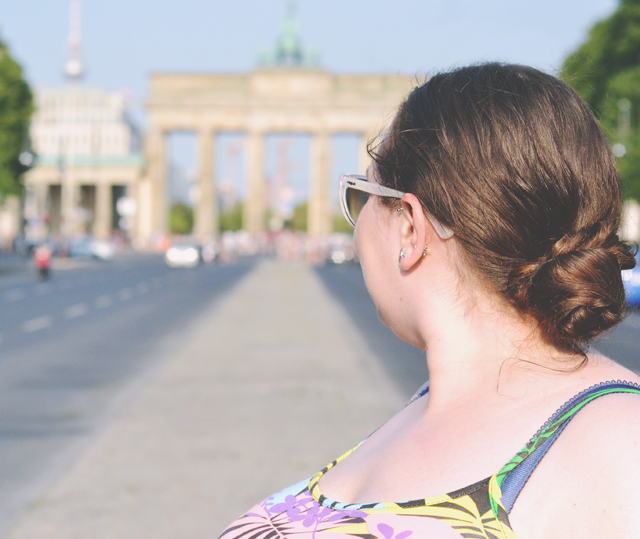 Tourist at the Brandenburg Gate