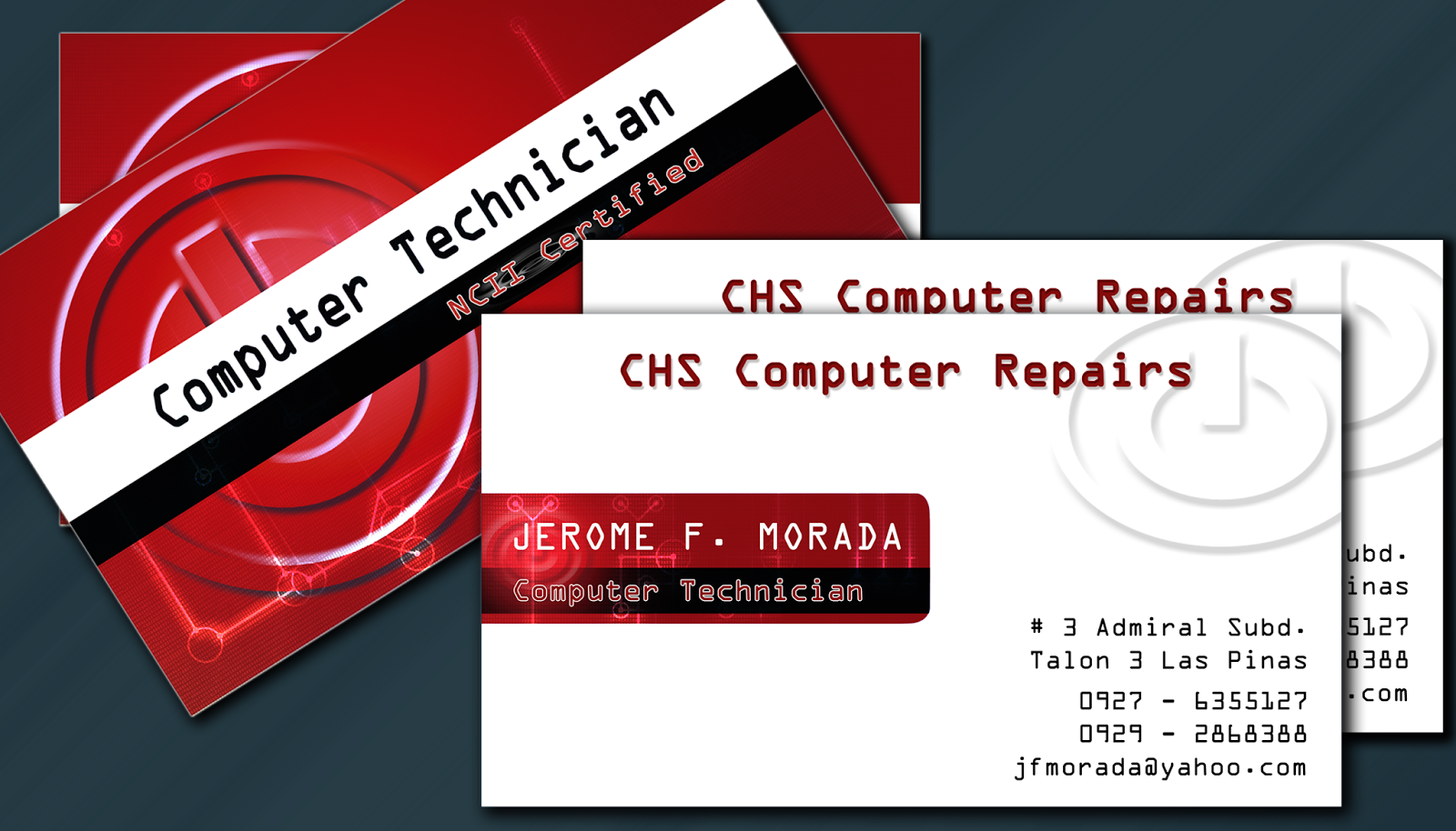 computer technician business calling card