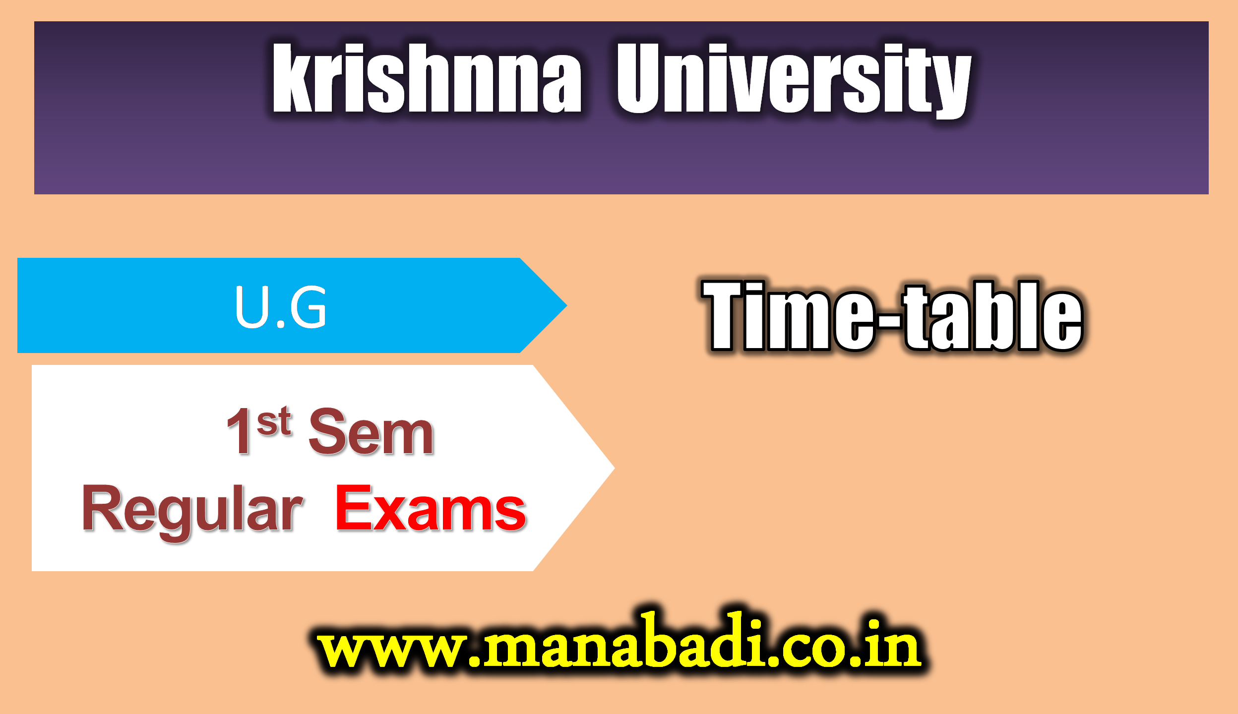 Krishna University  UG 1st Sem Regular 2023-24 Batch Time Table