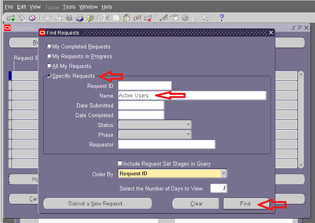 RUN Oracle concurrent request from back end