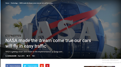 NASA made the dream come true our cars will fly in easy traffic